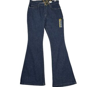 Lee Legendary Flare Jeans Women 12 Dark Blue Disco Soft Comfort Stretch‎ Denim